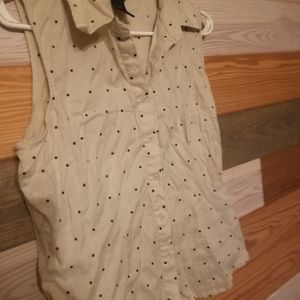 100% linen button tank top